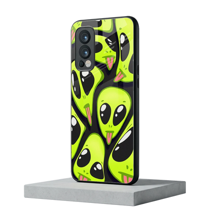 Trippy Aliens oneplus nord 2 mobile cover | shockproof glass phone case