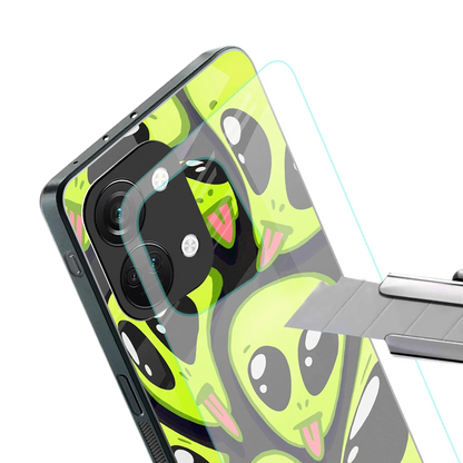 Trippy Aliens stylish phone case for oneplus nord 3 | glossy glass and slim fit