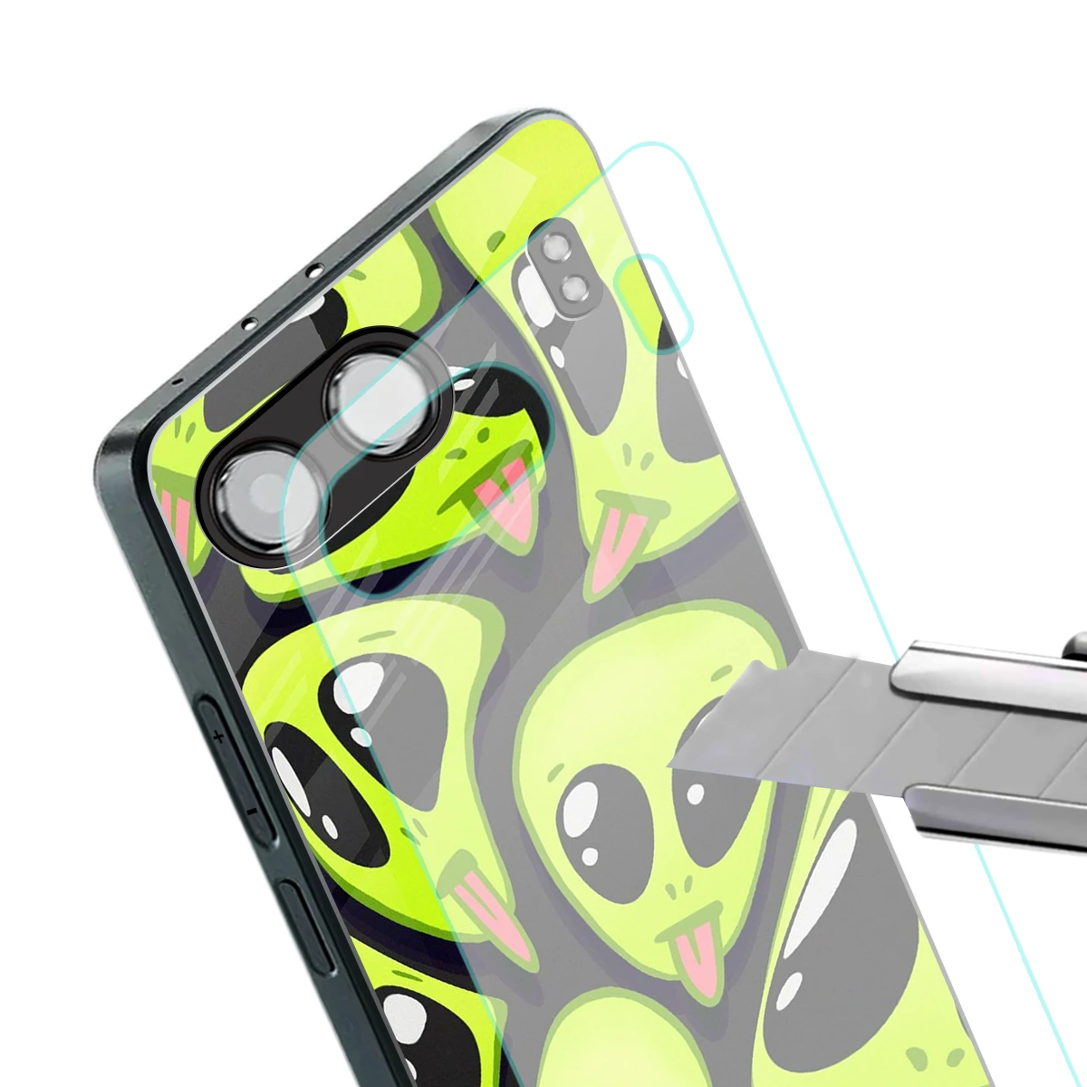 Trippy Aliens stylish phone case for oneplus nord 4 | glossy glass and slim fit