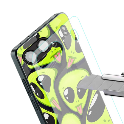 Trippy Aliens stylish phone case for oneplus nord 4 | glossy glass and slim fit