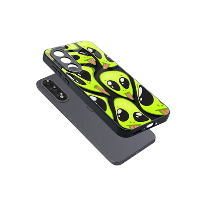 Trippy Aliens sleek oneplus nord 5 cover with tempered glass back and TPU edges