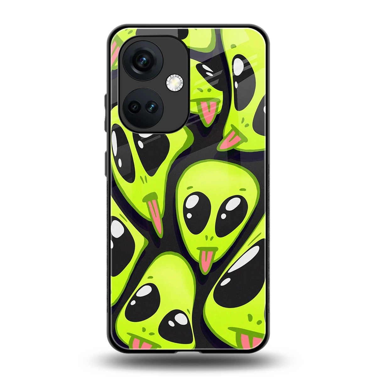 Trippy Aliens back phone cover | glass case for oneplus nord ce 3