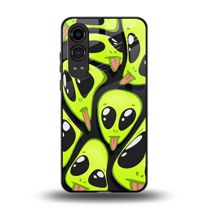 Trippy Aliens back phone cover | glass case for oneplus nord ce 4 lite