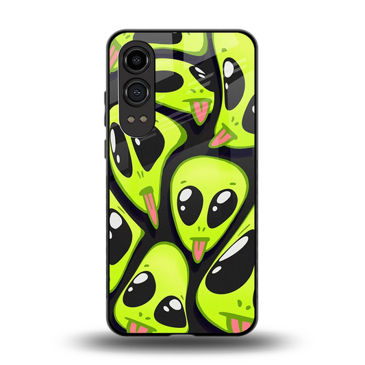 Trippy Aliens back phone cover | glass case for oneplus nord ce 4 lite