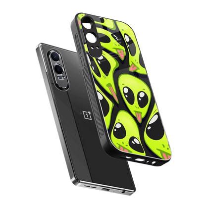 Trippy Aliens sleek oneplus nord ce 4 lite cover with tempered glass back and TPU edges
