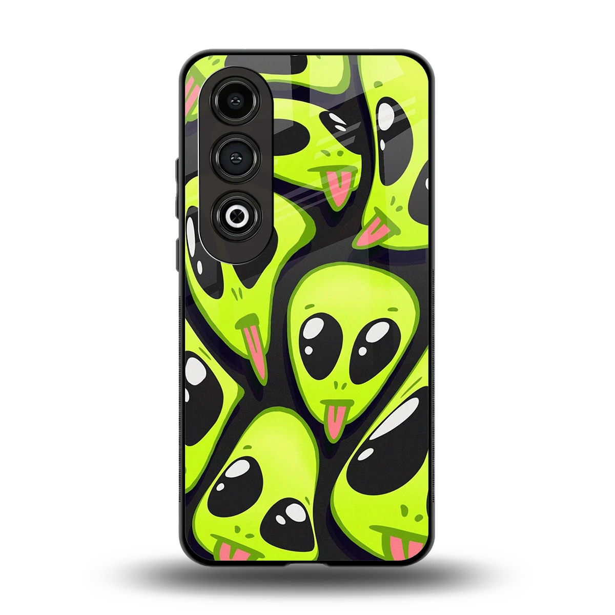 Trippy Aliens back phone cover | glass case for oneplus nord ce 4