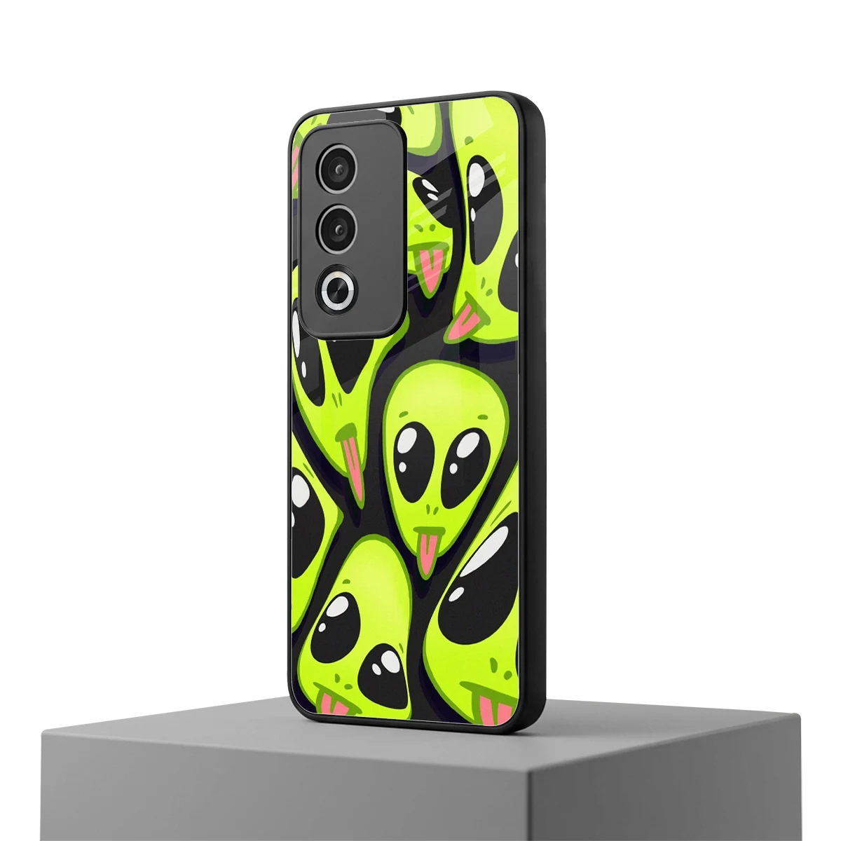 Trippy Aliens oppo a3 pro mobile cover | shockproof glass phone case