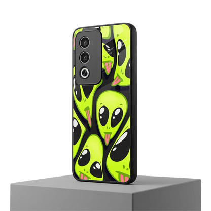 Trippy Aliens oppo a3 pro mobile cover | shockproof glass phone case