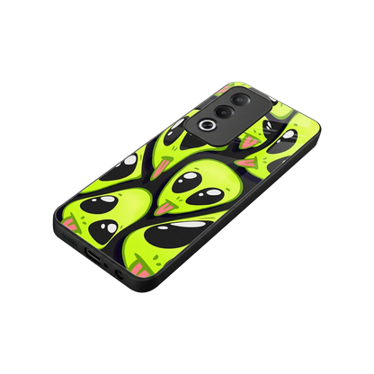 Trippy Aliens stylish phone case for oppo a3 pro | glossy glass and slim fit