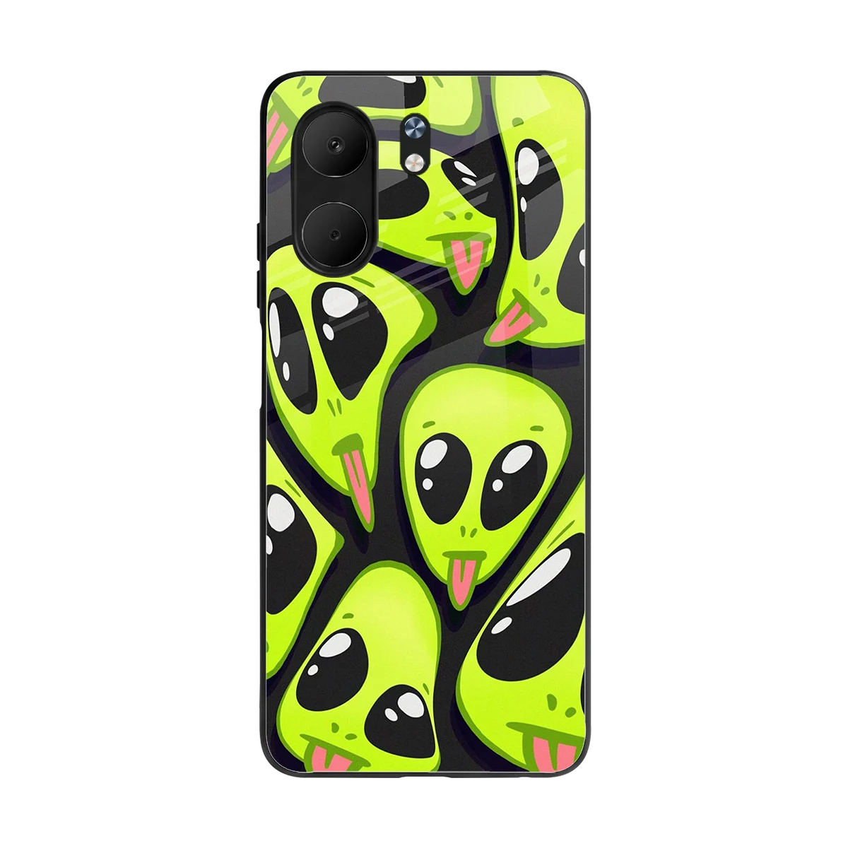 Trippy Aliens back phone cover | glass case for oppo a5x 5g