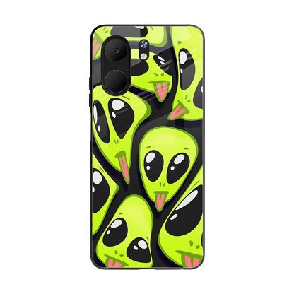 Trippy Aliens back phone cover | glass case for oppo a5x 5g