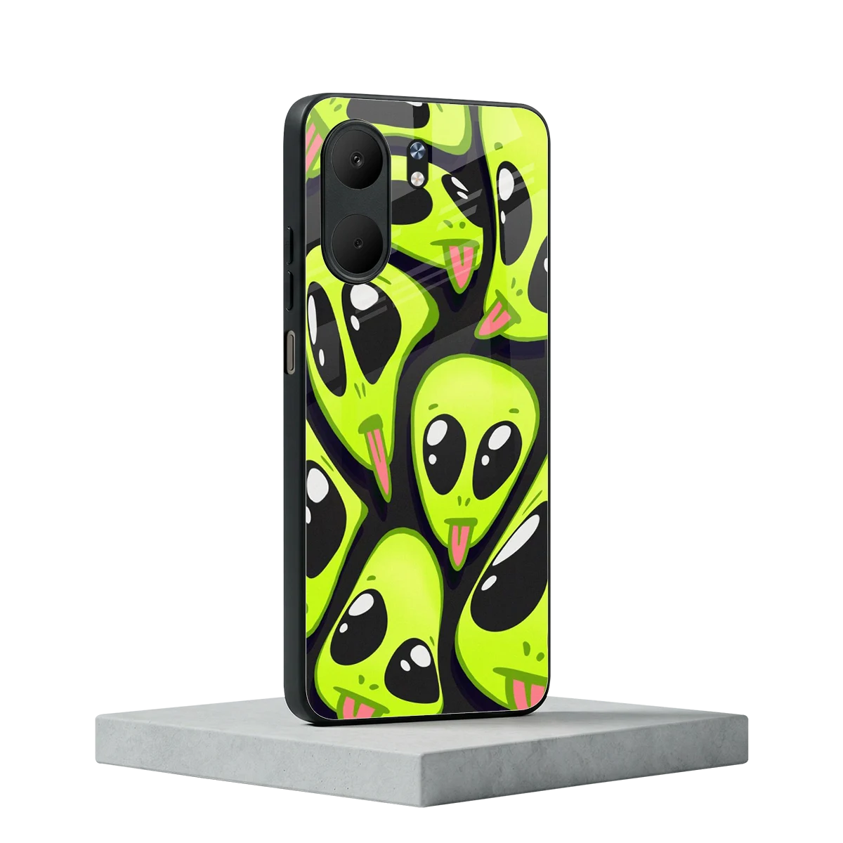 Trippy Aliens oppo a5x 5g mobile cover | shockproof glass phone case
