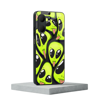 Trippy Aliens oppo a5x 5g mobile cover | shockproof glass phone case