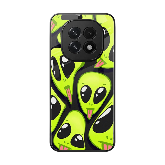 Trippy Aliens back phone cover | glass case for oppo f29 5g
