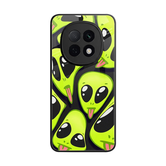 Trippy Aliens back phone cover | glass case for oppo f29 pro 5g