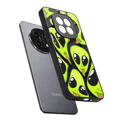 Trippy Aliens sleek oppo f29 pro 5g cover with tempered glass back and TPU edges