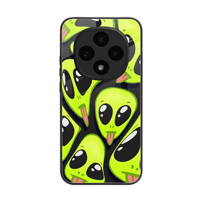 Trippy Aliens back phone cover | glass case for oppo f31 pro 5g