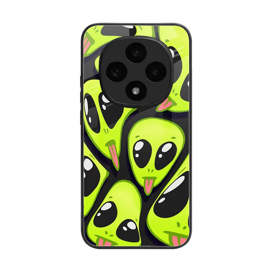 Trippy Aliens back phone cover | glass case for oppo f31 pro 5g