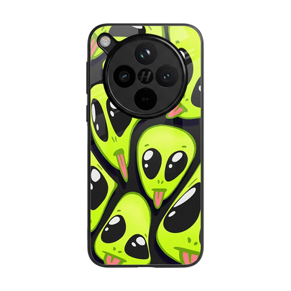 Trippy Aliens back phone cover | glass case for oppo find x8