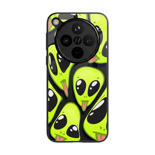 Trippy Aliens back phone cover | glass case for oppo find x8