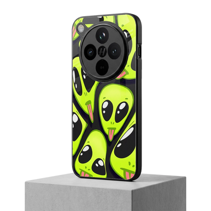 Trippy Aliens oppo find x8 mobile cover | shockproof glass phone case