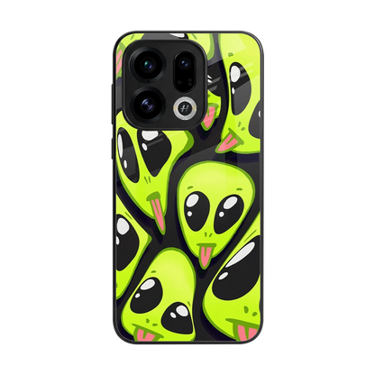 Trippy Aliens back phone cover | glass case for oppo find x9