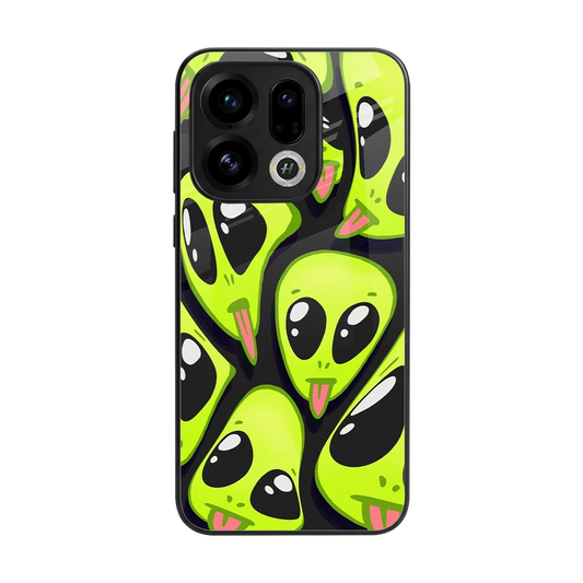 Trippy Aliens back phone cover | glass case for oppo find x9
