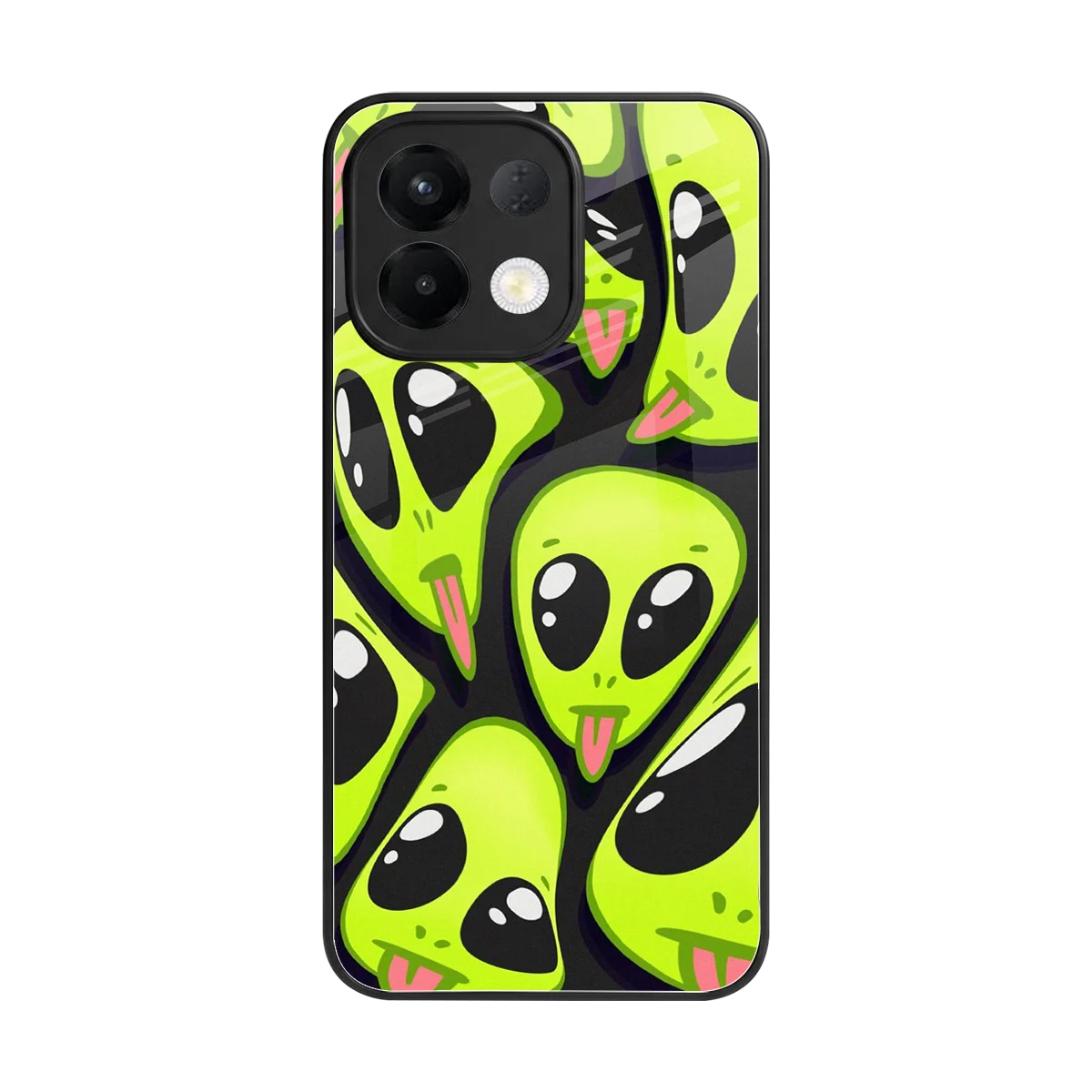 Trippy Aliens back phone cover | glass case for oppo k13 5g