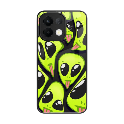 Trippy Aliens back phone cover | glass case for oppo k13 5g