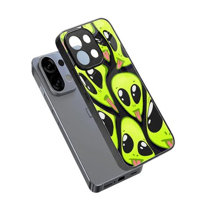 Trippy Aliens sleek oppo k13 5g cover with tempered glass back and TPU edges
