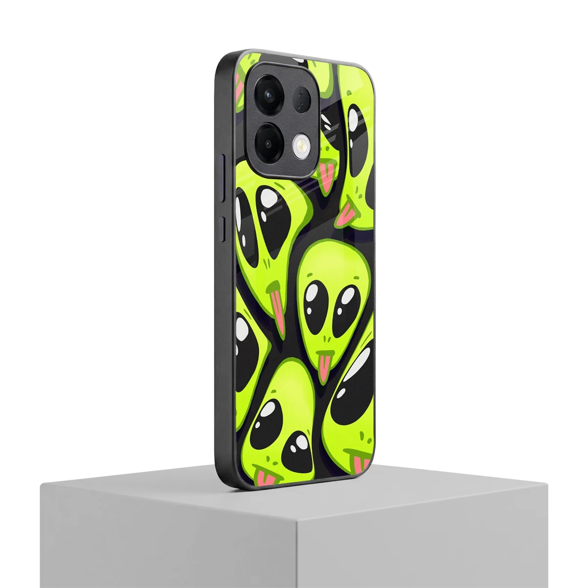 Trippy Aliens oppo k13 5g mobile cover | shockproof glass phone case