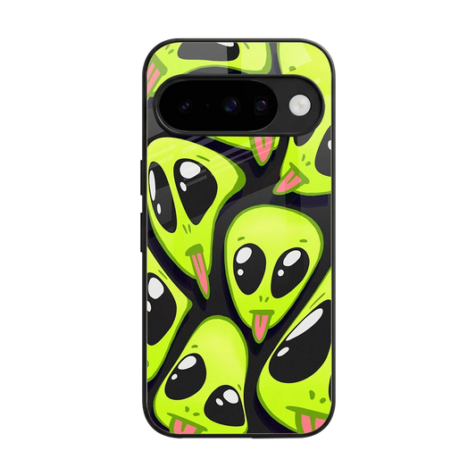 Trippy Aliens back phone cover | glass case for google pixel 10