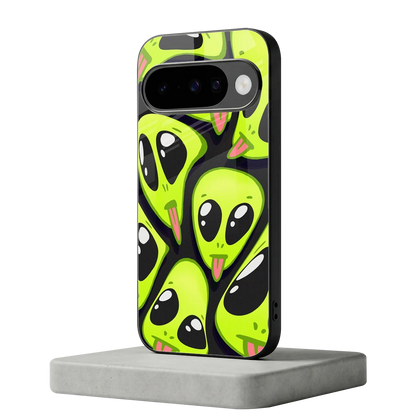 Trippy Aliens google pixel 10 mobile cover | shockproof glass phone case