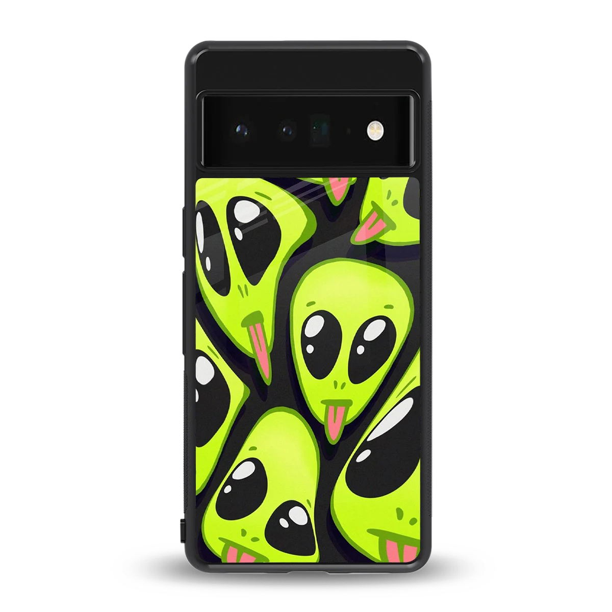 Trippy Aliens back phone cover | glass case for google pixel 6 pro