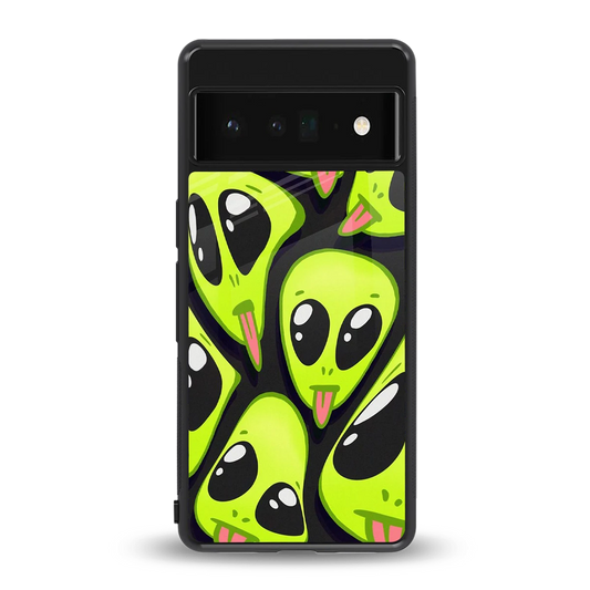 Trippy Aliens back phone cover | glass case for google pixel 6 pro
