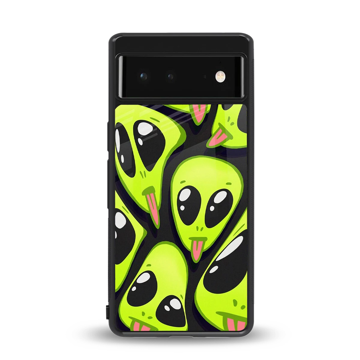 Trippy Aliens back phone cover | glass case for google pixel 6