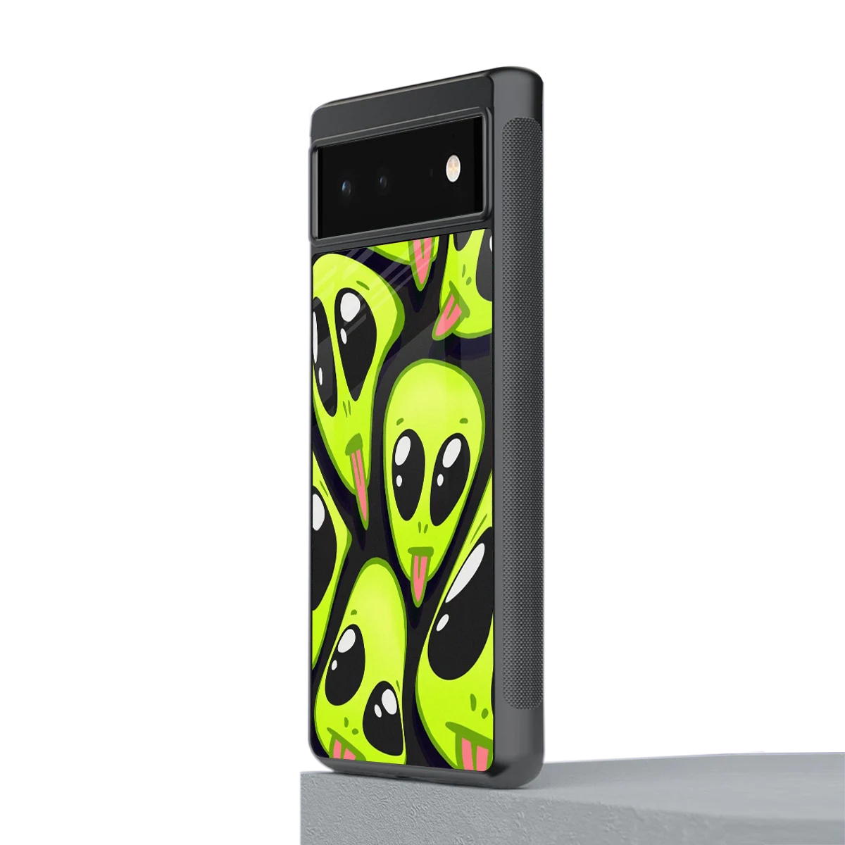 Trippy Aliens stylish phone case for google pixel 6a | glossy glass and slim fit