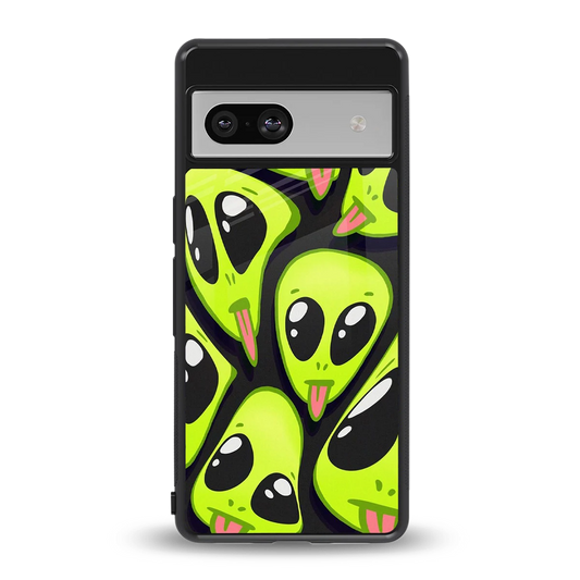 Trippy Aliens back phone cover | glass case for google pixel 7a