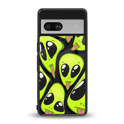 Trippy Aliens back phone cover | glass case for google pixel 7