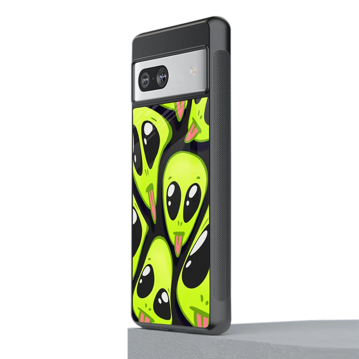 Trippy Aliens stylish phone case for google pixel 7a | glossy glass and slim fit