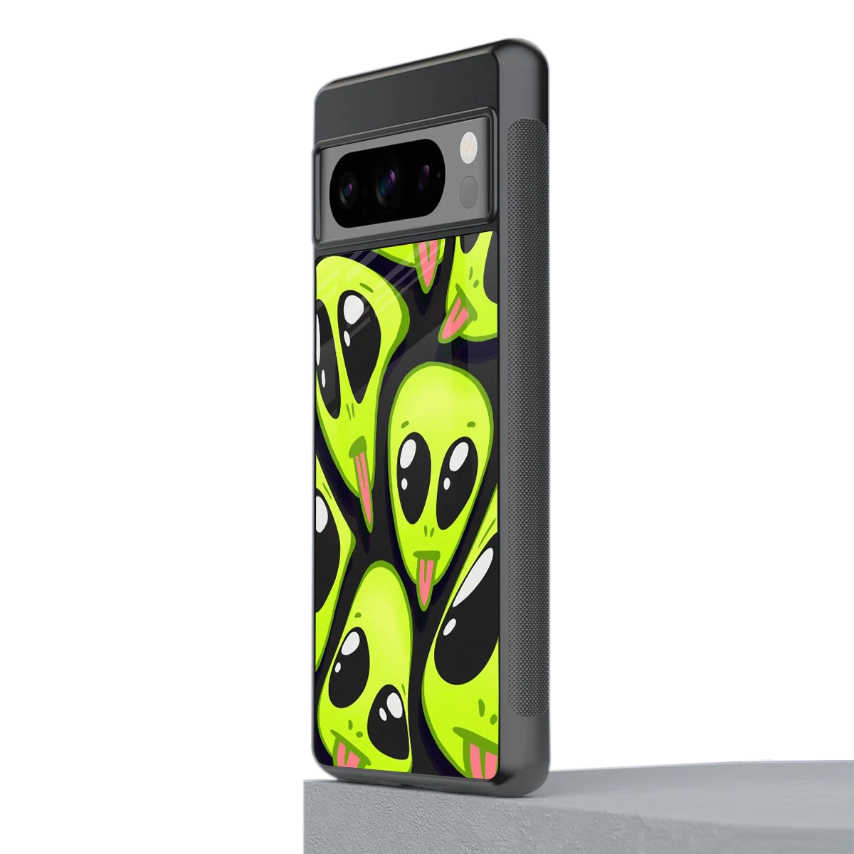 Trippy Aliens stylish phone case for google pixel 8 pro | glossy glass and slim fit