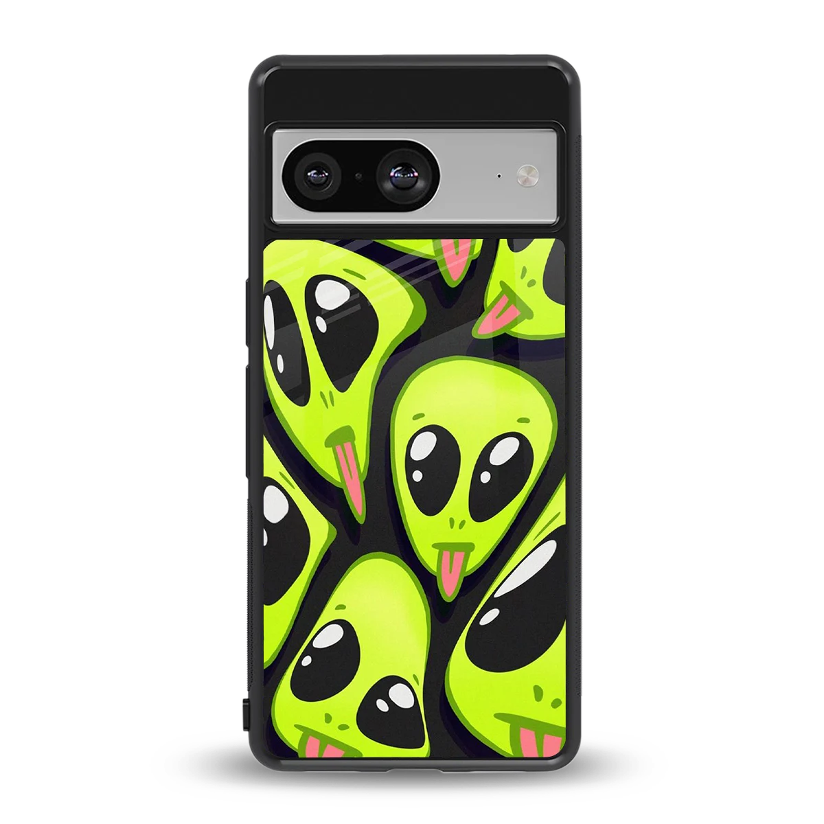 Trippy Aliens back phone cover | glass case for google pixel 8
