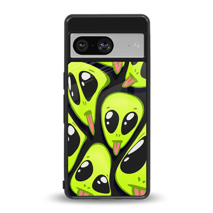 Trippy Aliens back phone cover | glass case for google pixel 8