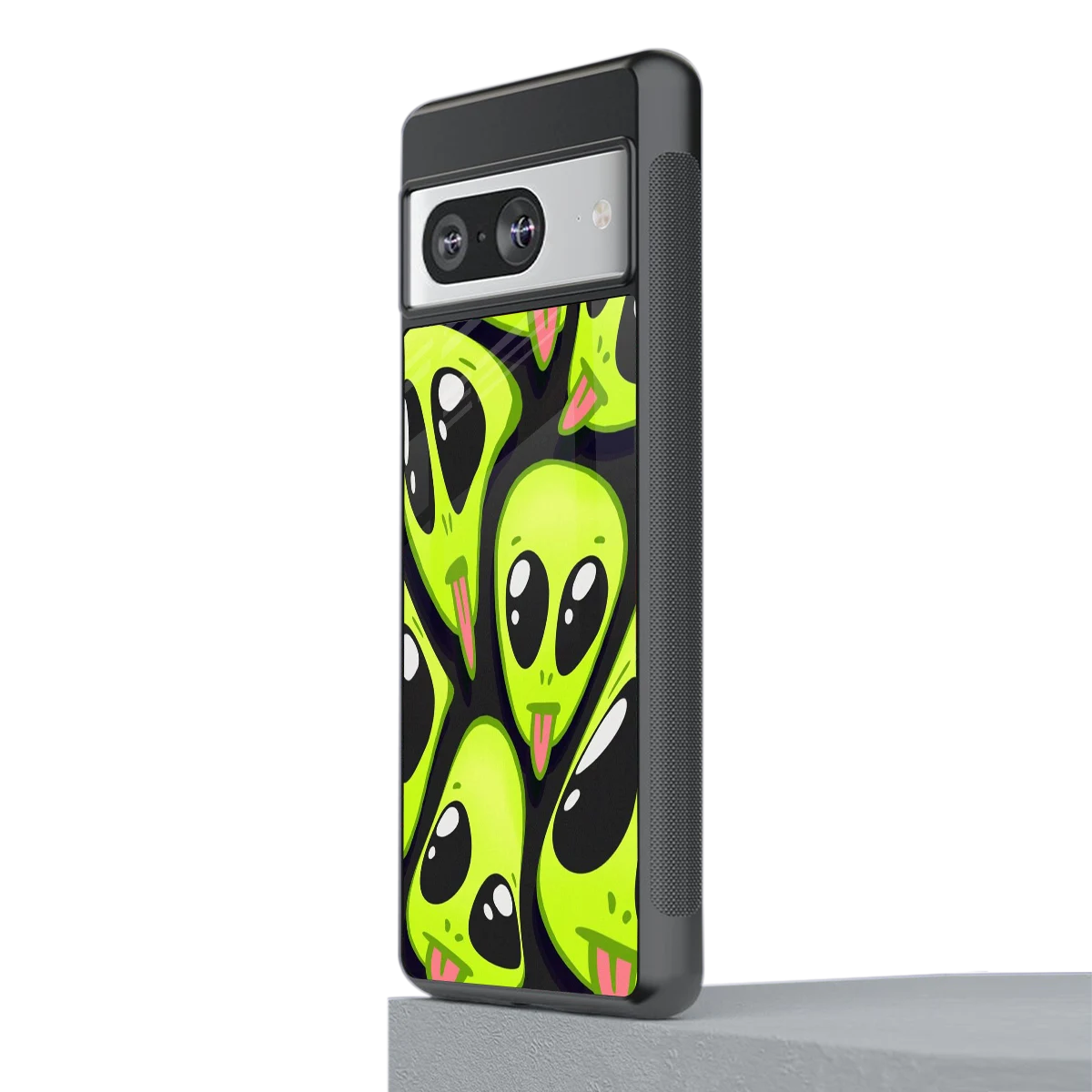 Trippy Aliens stylish phone case for google pixel 8 | glossy glass and slim fit