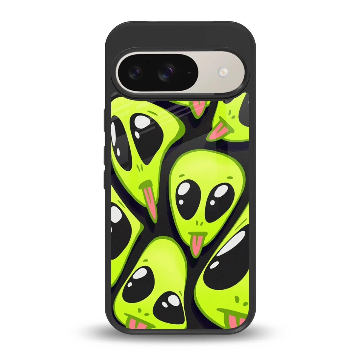 Trippy Aliens back phone cover | glass case for google pixel 9
