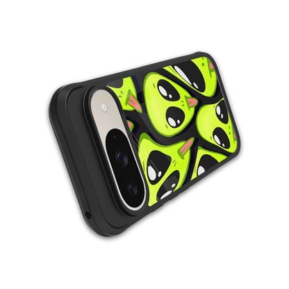 Trippy Aliens stylish phone case for google pixel 9 | glossy glass and slim fit