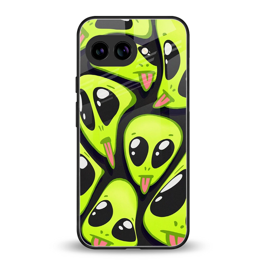 Trippy Aliens back phone cover | glass case for google pixel 10a