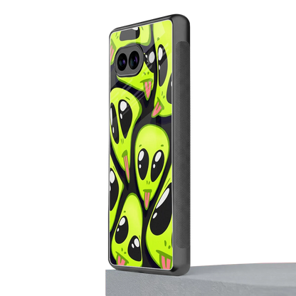 Trippy Aliens google pixel 10a mobile cover | shockproof glass phone case