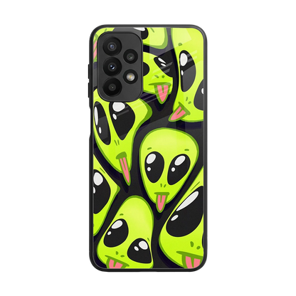 Trippy Aliens back phone cover | glass case for samsung galaxy a23