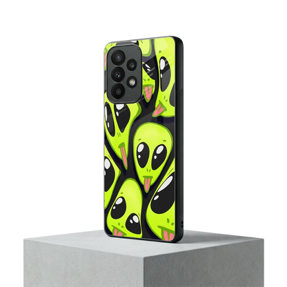 Trippy Aliens samsung galaxy a23 mobile cover | shockproof glass phone case